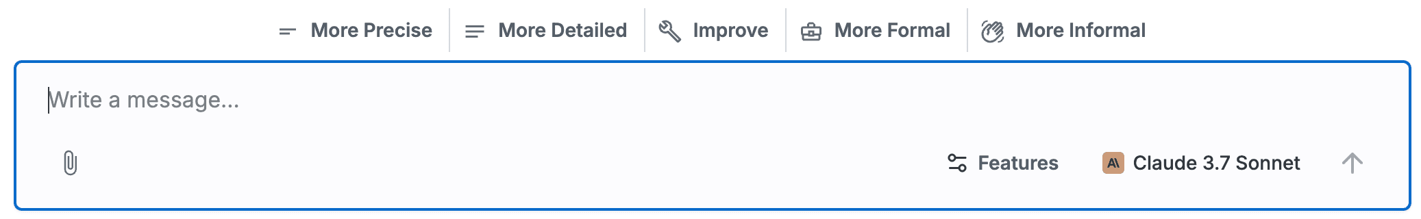 Quick Actions in Chat Interface